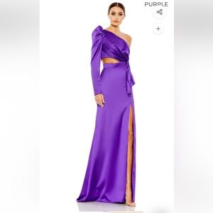 Mac Duggal One-Shoulder Purple Gown